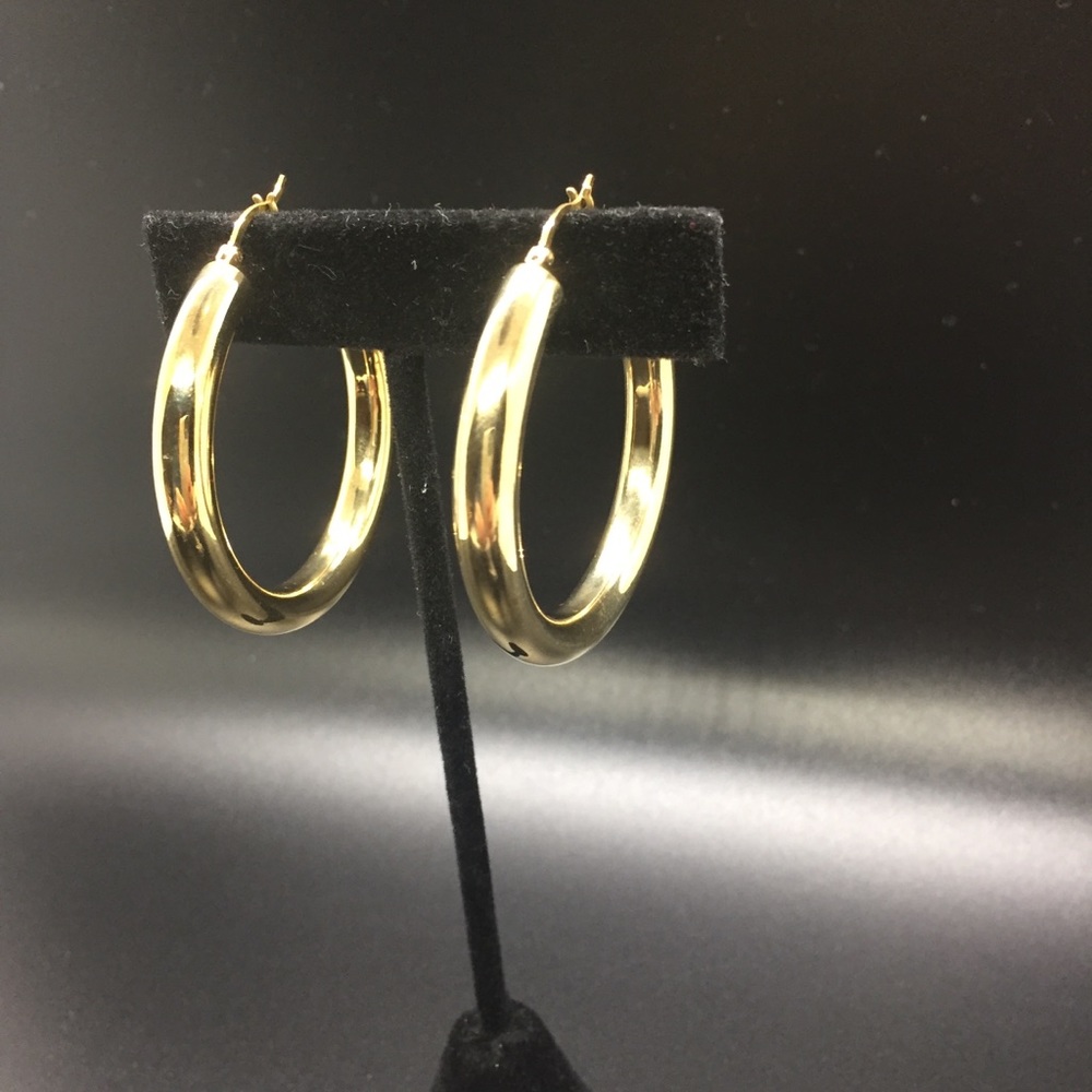 Argento Vivo Gold Tubular Hoop Earrings